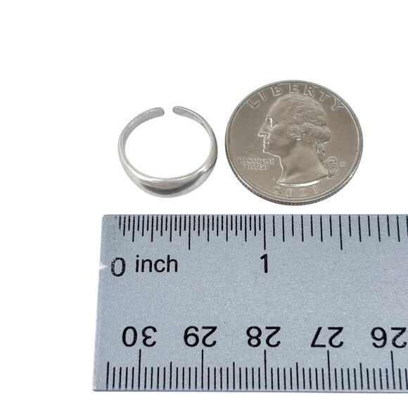 Domed Open Back Toe Ring | Vintage Thai Sterling Silver 925 | Size 4 - Picture 11 of 12